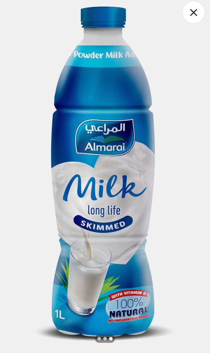 المراعي لبن خالي الدسم عبوه بلاستيك 1 لتر