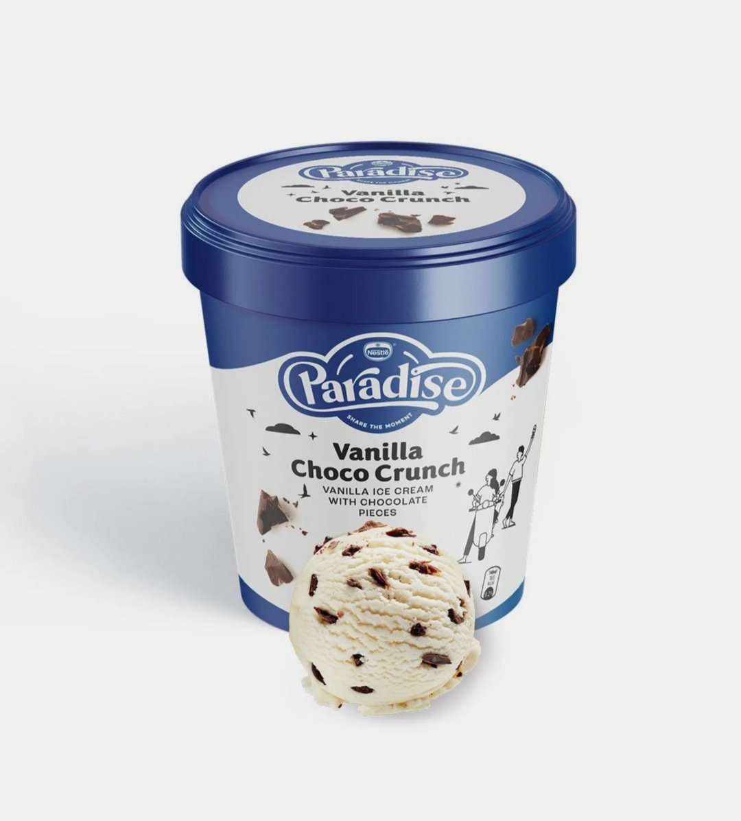 باراديس ايس كريم فانيليا شوكولاته كرنش  كوب 140 مل