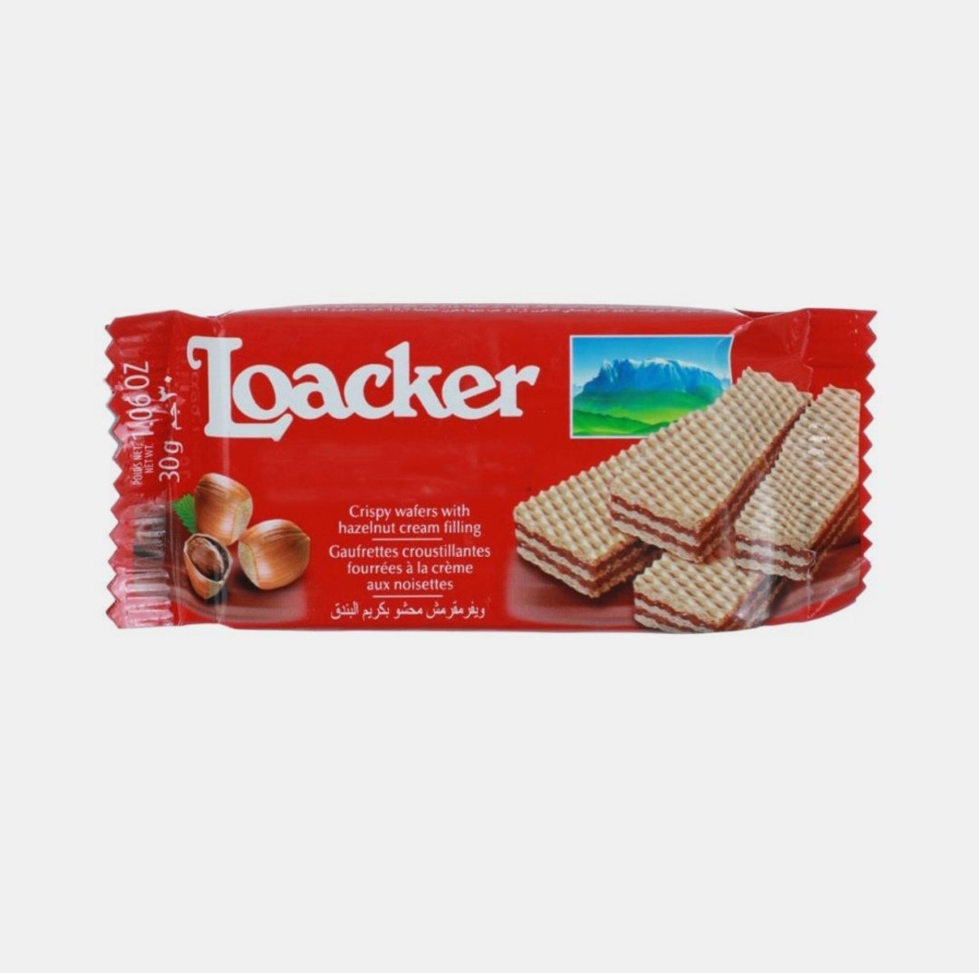 ويفر لواكر كريسبي محشو بكريمه البندق 30 جرام